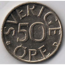 50 эре 1991 Швеция - 50 ore 1991 Sweden, из оборота