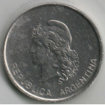 10 сентаво 1983 Аргентина - 10 centavo 1983 Argentina, из оборота