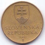 1 крона 1993 Словакия - 1 koruna 1993 Slovakia, из оборота