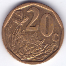 20 центов 2009 ЮАР - 20 cents 2009 Republic of South Africa, из оборота