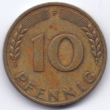 10 пфеннигов 1950 Германия - 10 pfennig 1950 Germany, F, из оборота