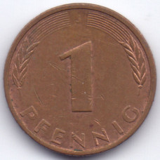 1 пфенниг 1981 Германия (ФРГ) - 1 pfennig 1981 Germany, J, из оборота