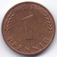 1 пфенниг 1972 Германия (ФРГ) - 1 pfennig 1972 Germany, F, из оборота