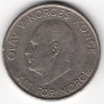 5 крон 1963 Норвегия - 5 krone 1963 Norway, из оборота