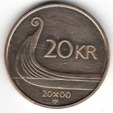 20 крон 2000 Норвегия - 20 krone 2000 Norway, из оборота