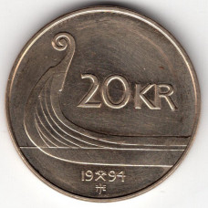 20 крон 1994 Норвегия - 20 krone 1994 Norway, из оборота