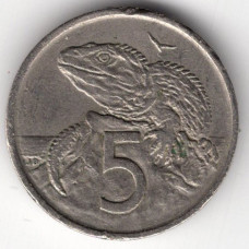 5 центов 1967 Новая Зеландия - 5 cents 1967 New Zealand, из оборота
