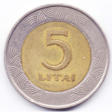 5 лит 1999 Литва - 5 litas 1999 Lithuania, из оборота