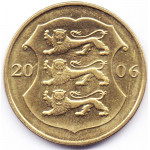 1 крона 2006 Эстония - 1 krone 2006 Estonia, из оборота