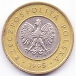 2 злотых 1995 Польша - 2 zloty 1995 Poland, из оборота