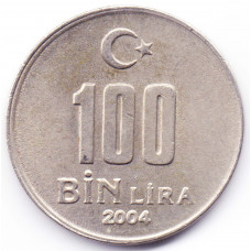 100.000 лир 2004 Турция - 100.000 lire 2004 Turkey, из оборота