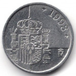 1 песета 1998 Испания - 1 peseta 1998 Spain, из оборота