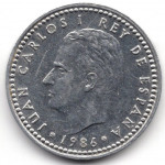 1 песета 1986 Испания - 1 peseta 1986 Spain, из оборота