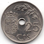 25 сентимо 1937 Испания - 25 centimos 1937 Spain, из оборота