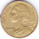 5 сантимов 1974 Франция - 5 centimes 1974 France, из оборота