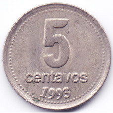 5 сентаво 1993 Аргентина - 5 centavo 1993 Argentina, серый цвет, из оборота