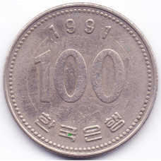 100 вон 1991 Южная Корея - 100 won 1991 South Korea, из оборота