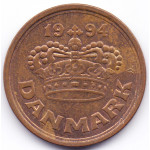 50 эре 1994 Дания - 50 ore 1994 Denmark, из оборота