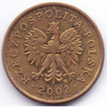 5 грошей 2002 Польша - 5 groszy 2002 Poland, из оборота