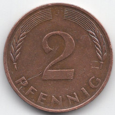 2 пфеннига 1978 Германия (ФРГ) - 2 pfennig 1978 Germany (FRG), J, из оборота