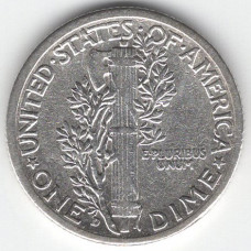 1 дайм (10 центов) 1943 США - 1 dime 1943 USA, из оборота