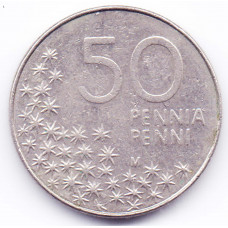 50 пенни 1992 Финляндия - 50 penny 1992 Finland, из оборота