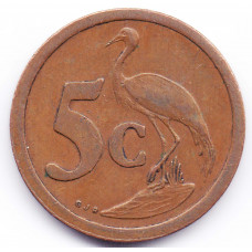 5 центов 1990 ЮАР - 5 cents 1990 South Africa, из оборота