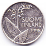 10 пенни 1995 Финляндия - 10 pennies 1995 Finland, из оборота