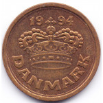 25 эре 1994 Дания - 25 ore 1994 Denmark, из оборота