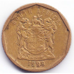 10 центов 1999 ЮАР - 10 cents 1999 South Africa, из оборота