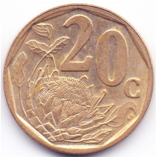 20 центов 2001 ЮАР - 20 cents 2001 South Africa, из оборота