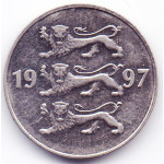 20 сентов 1997 Эстония - 20 senti 1997 Estonia, из оборота
