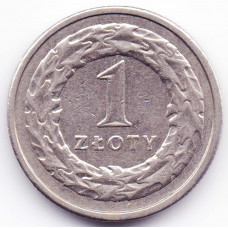 1 злотый 1992 Польша - 1 zloty 1992 Poland, из оборота