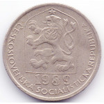 50 геллеров 1989 Чехословакия - 50 hellers 1989 Czechoslovakia, из оборота