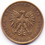 5 злотых 1986 Польша - 5 zloty 1986 Poland, из оборота
