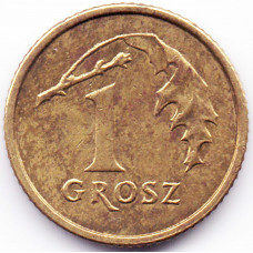 1 грош 2008 Польша - 1 grosz 2008 Poland, из оборота