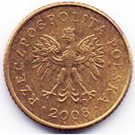 1 грош 2008 Польша - 1 grosz 2008 Poland, из оборота