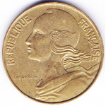 20 сантимов 1992 Франция - 20 centimes 1992 France, из оборота