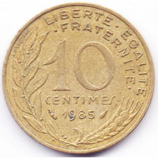 10 сантимов 1985 Франция - 10 centimes 1985 France, из оборота