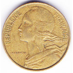 10 сантимов 1985 Франция - 10 centimes 1985 France, из оборота