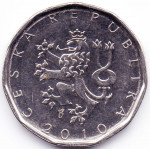 2 кроны 2010 Чехия - 2 krone 2010 Czech Republic, из оборота