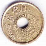 25 песет 1992 Испания - 25 pesetas 1992 Spain, из оборота