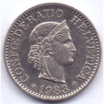 10 раппенов 1983 Швейцария - 10 rappenes 1983 Switzerland, из оборота