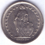 ½ франка 1969 Швейцария - ½ franc 1969 Switzerland, из оборота