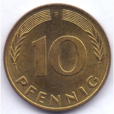 10 пфеннигов 1991 Германия - 10 pfennigs 1991 Germany, F, из оборота