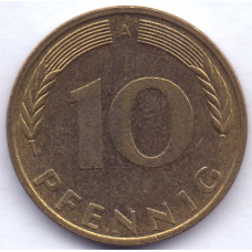 10 пфеннигов 1994 Германия - 10 pfennigs 1994 Germany, A, из оборота