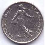 ½ франка 1966 Франция - ½ franc 1966 France, из оборота