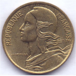 5 сантимов 1988 Франция - 5 centimes 1988 France, из оборота