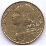 10 сантимов 1986 Франция - 10 centimes 1986 France, из оборота