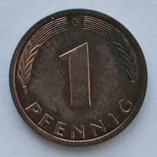 1 пфенниг 1995 Германия (ФРГ) - 1 pfennig 1995 Germany, G, из оборота